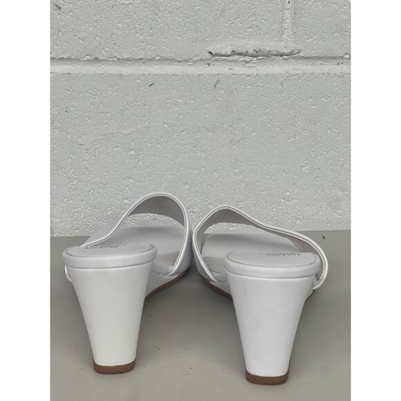 Jeffrey Campbell sz8.5 white Appetit Wedge open toe slip on wedge heel - Picture 3 of 5